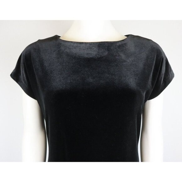 WOMEN'S BLACK VELVET / VELOUR TEXTURE DRESS - ALYX - SIZE 6 - STRETCH - Picture 2 of 8